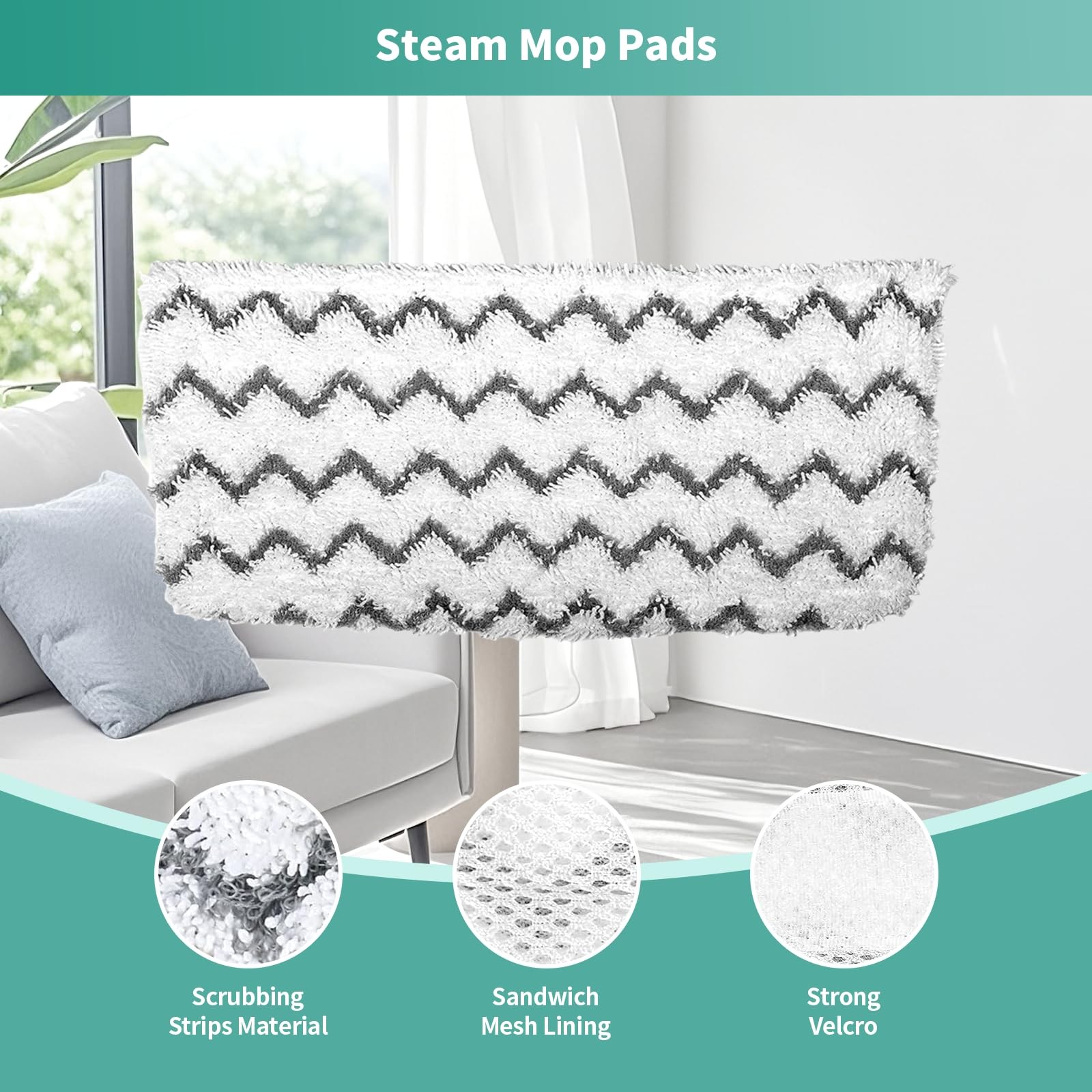 Fepoch 16 Pack Microfiber Steam Mop Replacement Pads For Shark Steam Mop S1000