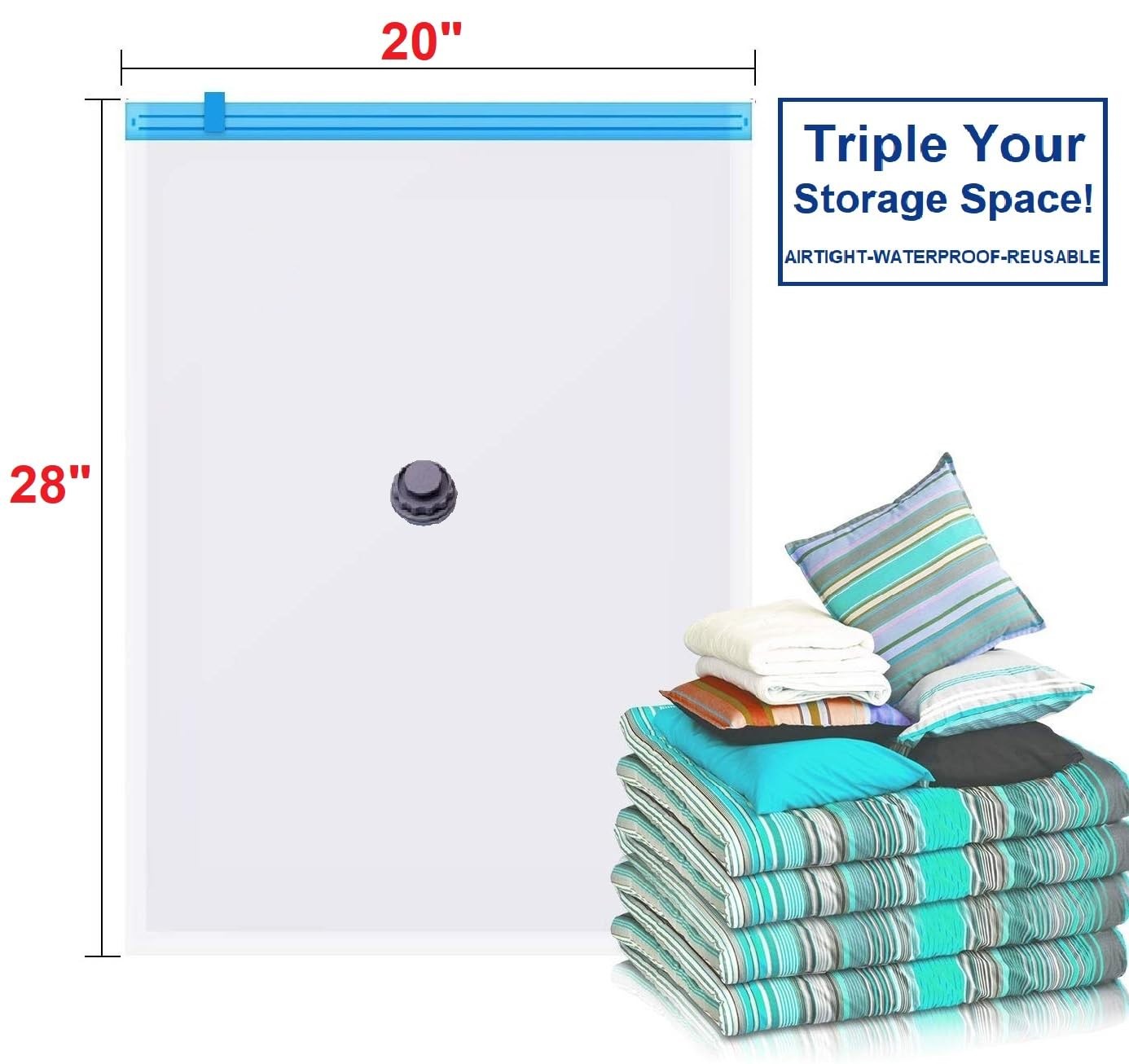 Yawped 10 Pack Large 20″X28″ Zip and Lock Big Storage Bag Zipper Resealable…