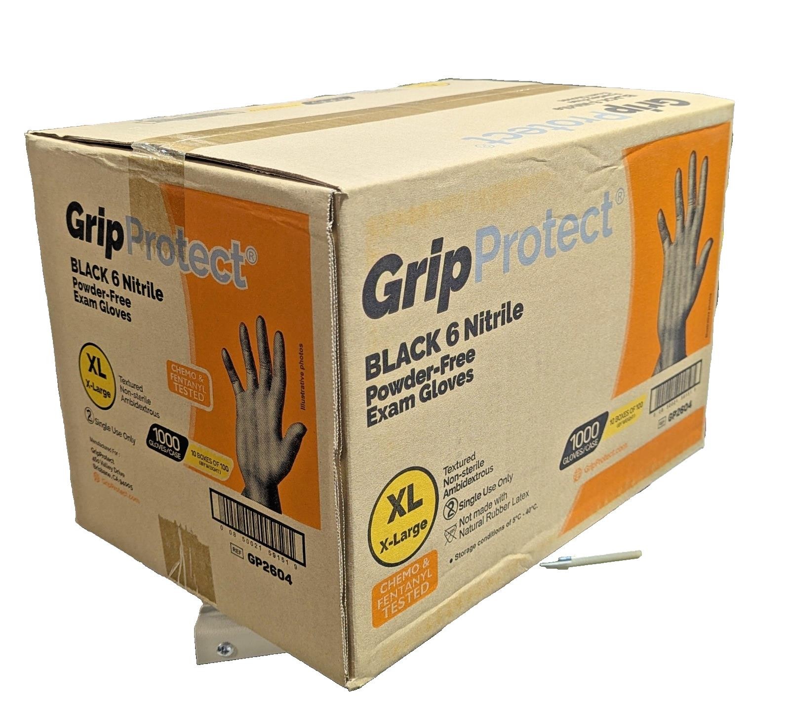 6 Mil BLACK Nitrile Powder-Free Exam Gloves Case of 10 boxes of 100pcs