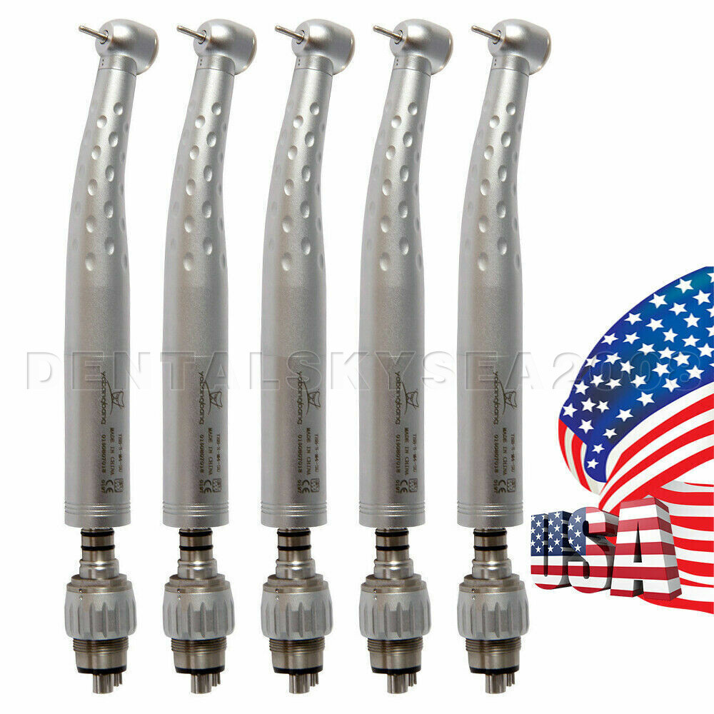 5 Dental Standard Head High Speed Handpiece with Quick Coupler 4Hole Coupling