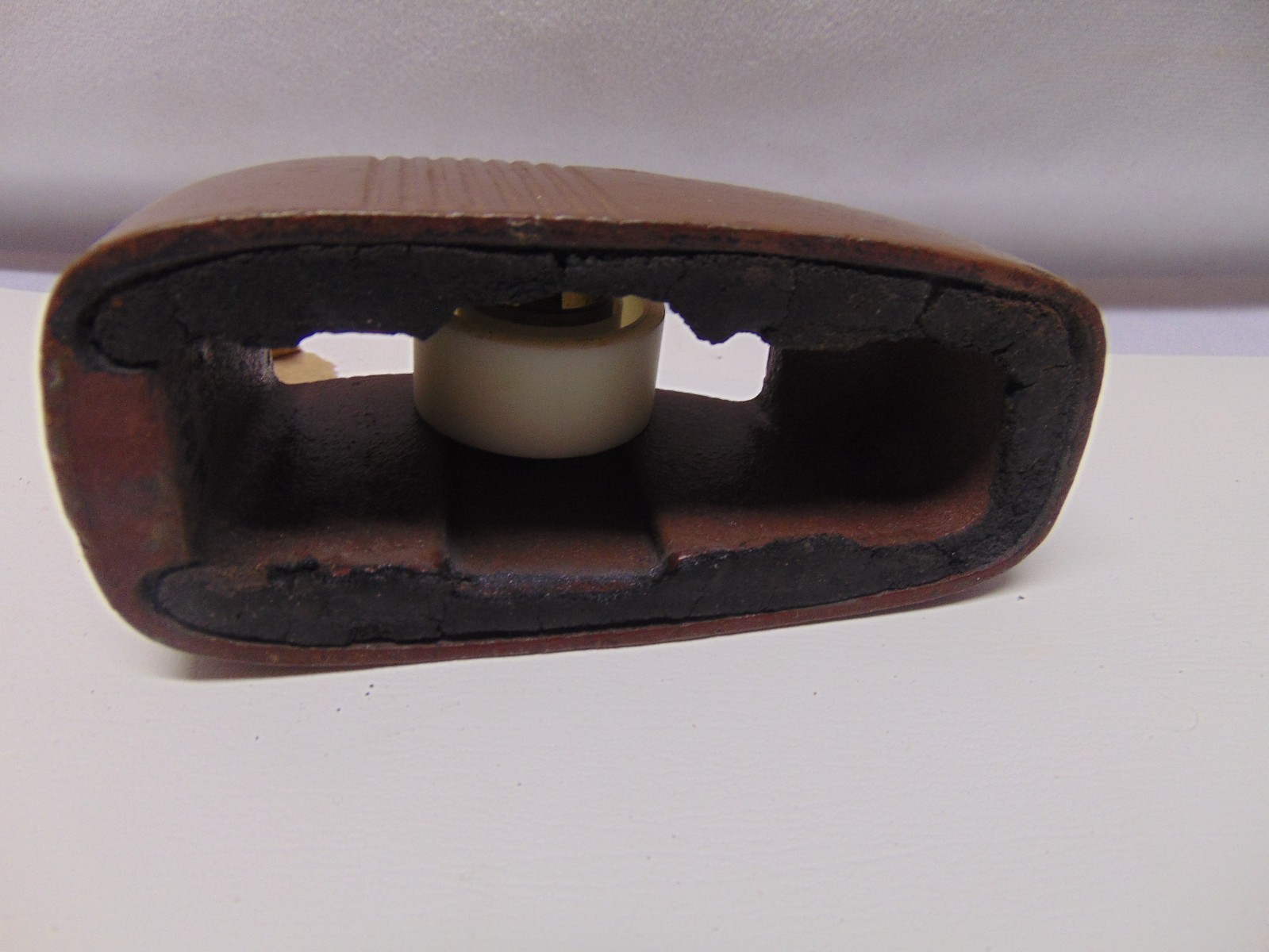 vintage Original solid metal brown manual take dispenser weighs 3 pounds 5″ x 2″