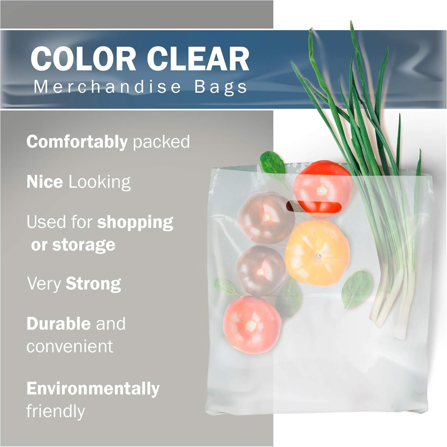 22X22 Clear Plastic Merchandise Bags, Glossy Finish, Extra Large Retail Size, 10