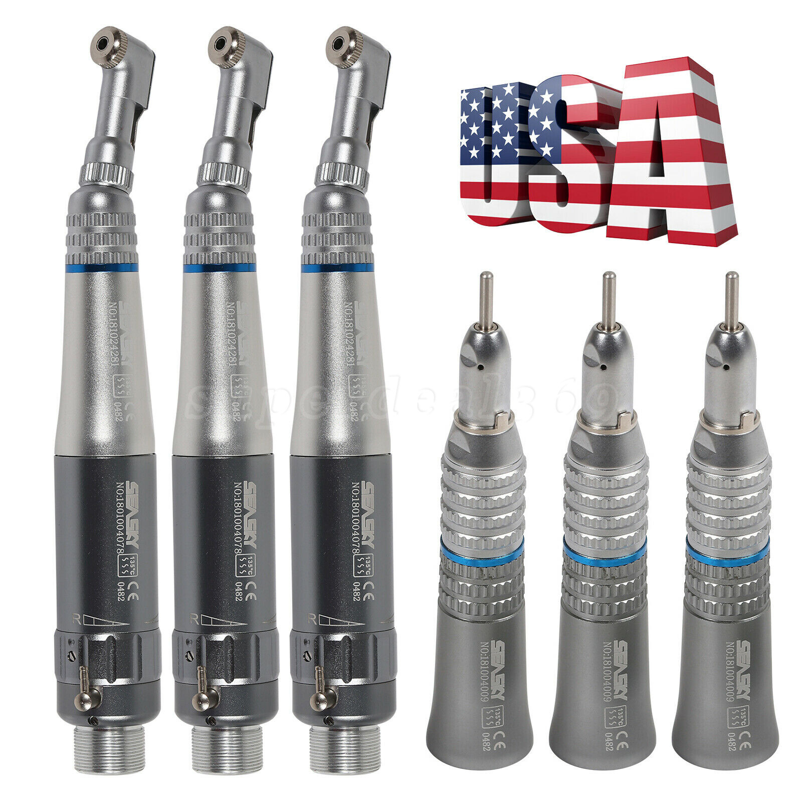 USA NSK Style Dental Low Speed Contra Angle Straight Air Motor E-type 2/4holes