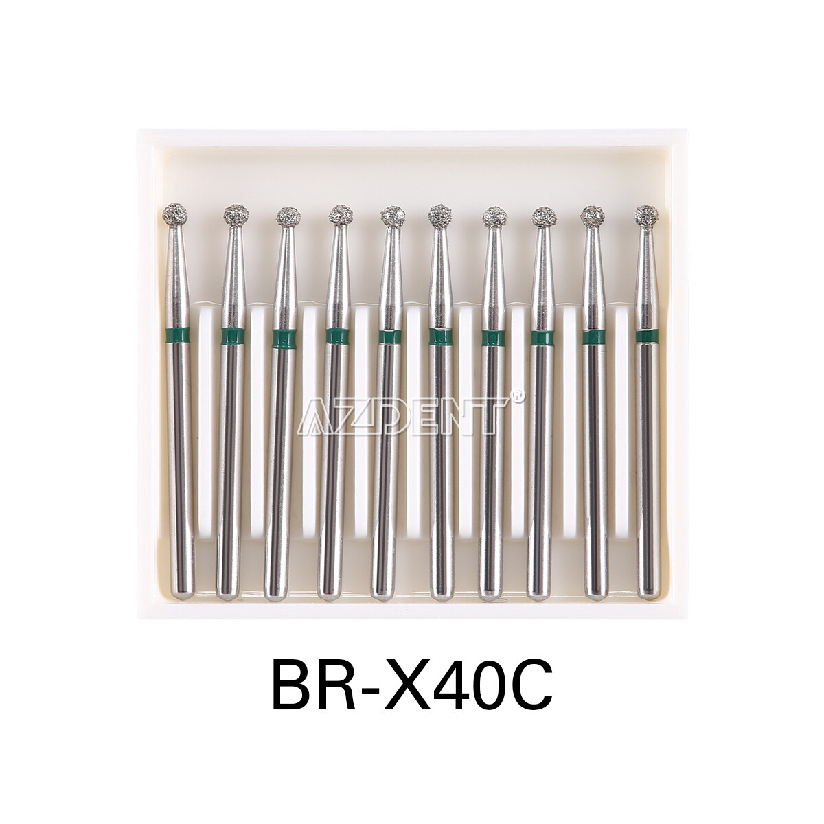 8Types AZDENT Dental Diamond Burs Stainless Steel Ball Round FG XL FG 1.6mm 25mm