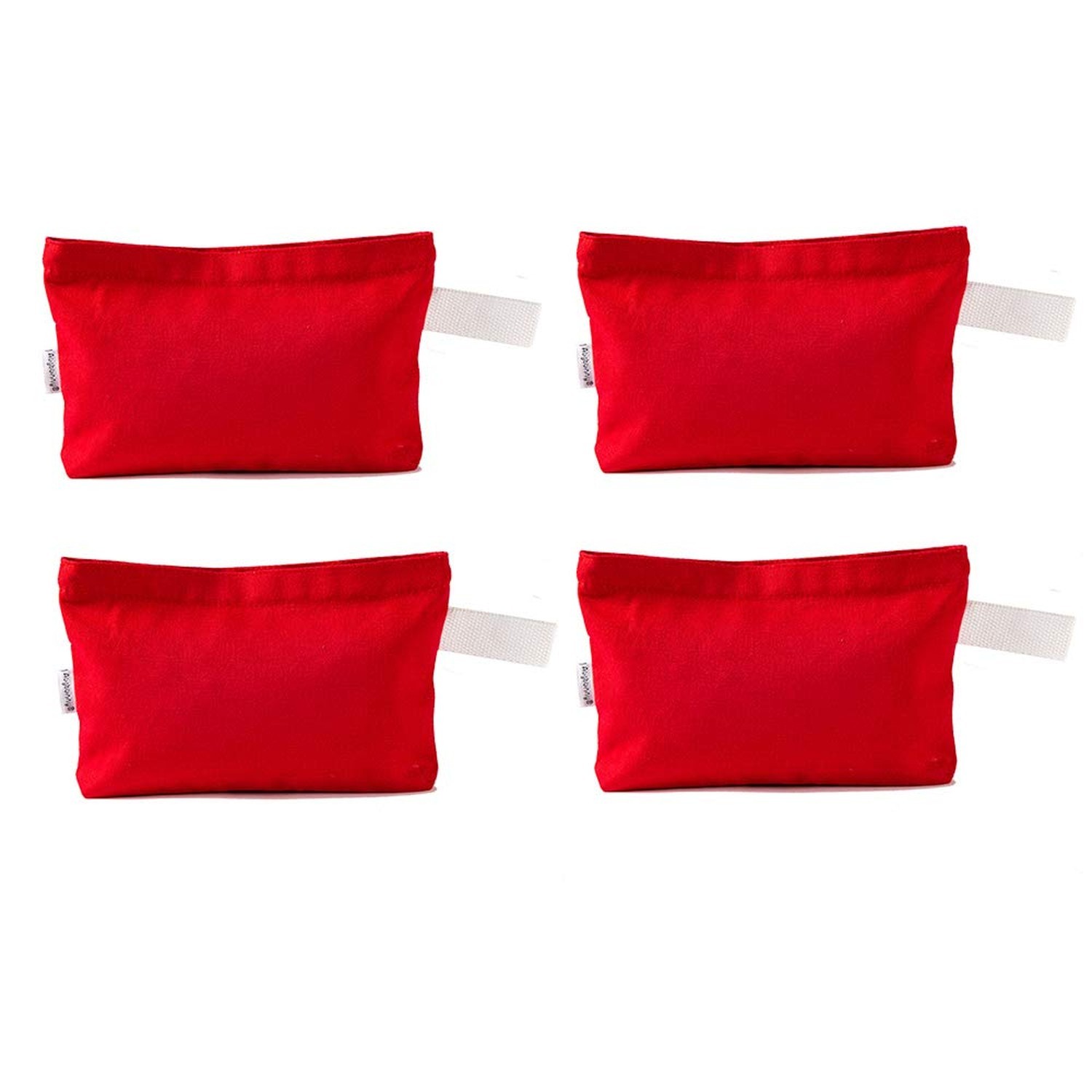 Multi-purpose Cotton Canvas Zipper makeup Bag Pouch 4-pack Red
