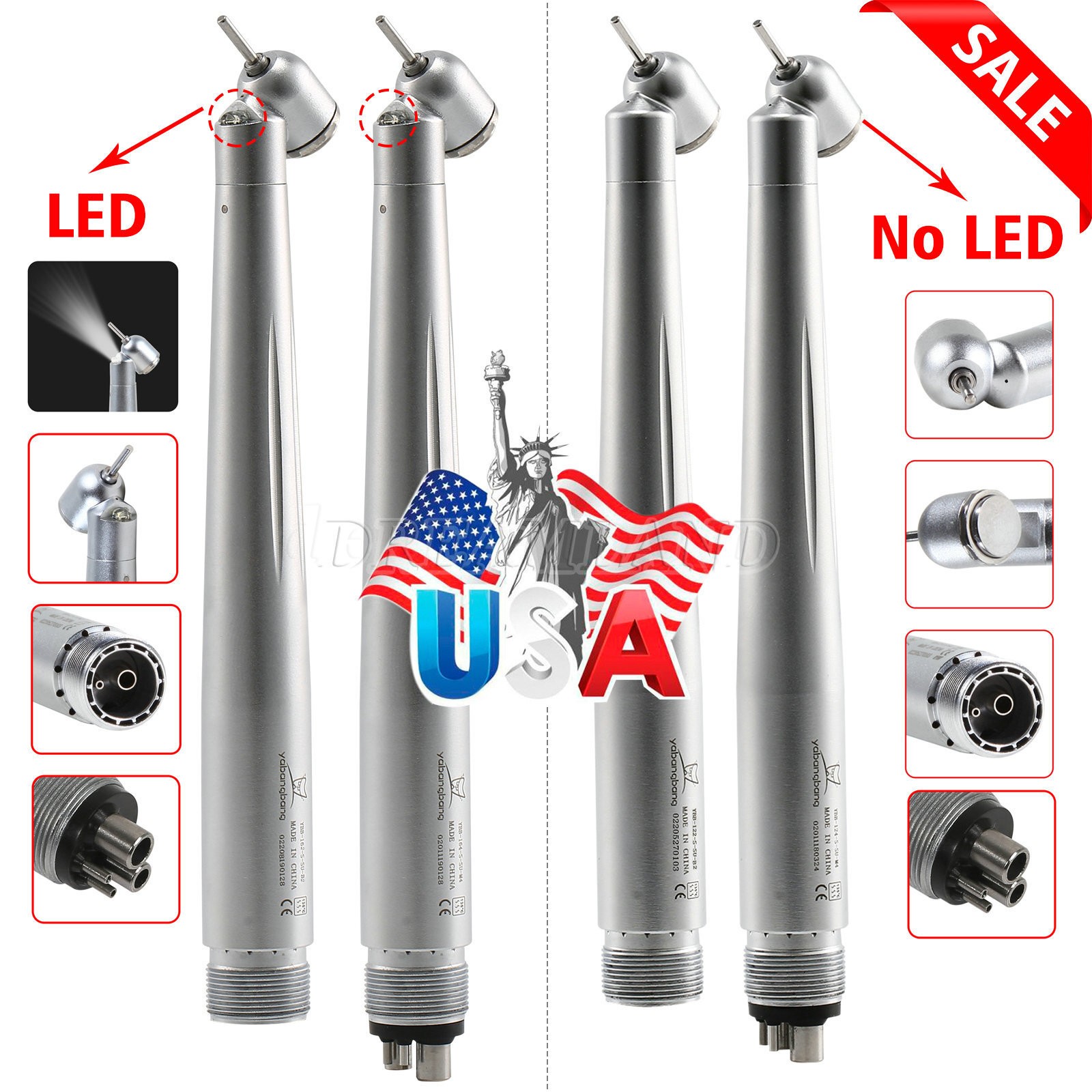 NSK Style Turbina Dental Handpiece High Speed PANA-MAX Turbine 45° LED 2/4Hole