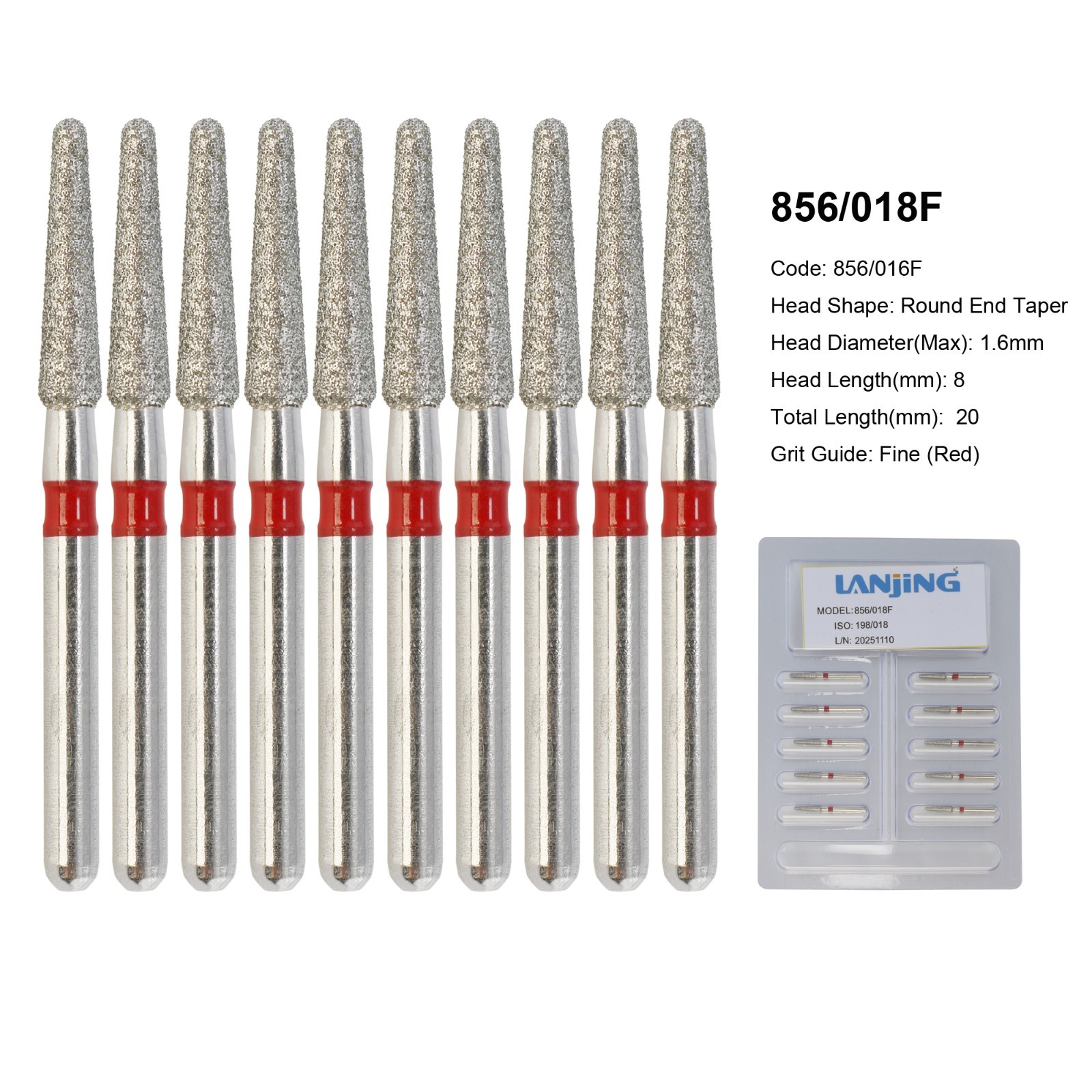 Diamond Burs Dental Zirconia Cutter Diamond Bur FG Football Round End Taper Pear