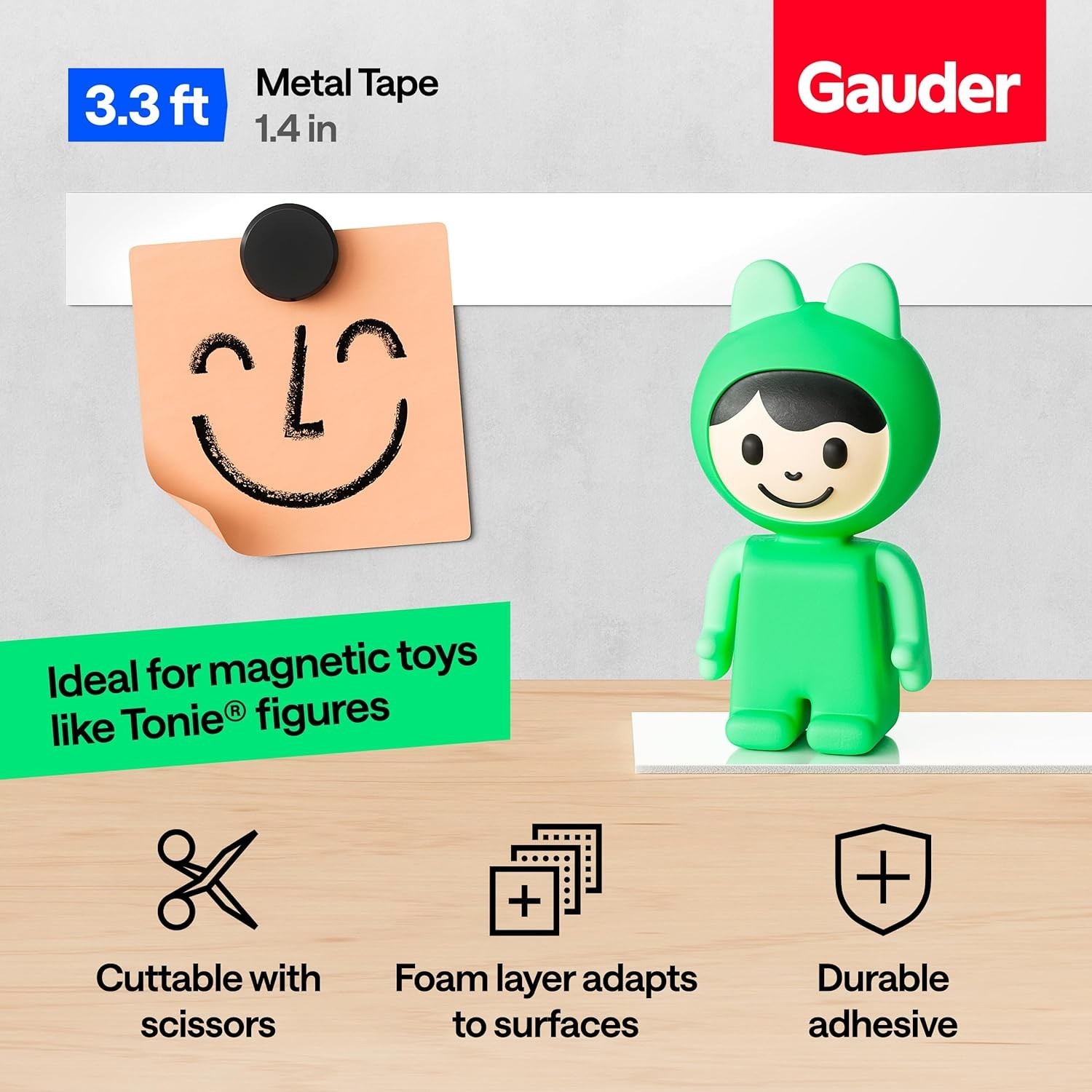 GAUDER Metal Tape Self Adhesive | Ferrous Tape for Magnets | Metallic Steel Stri