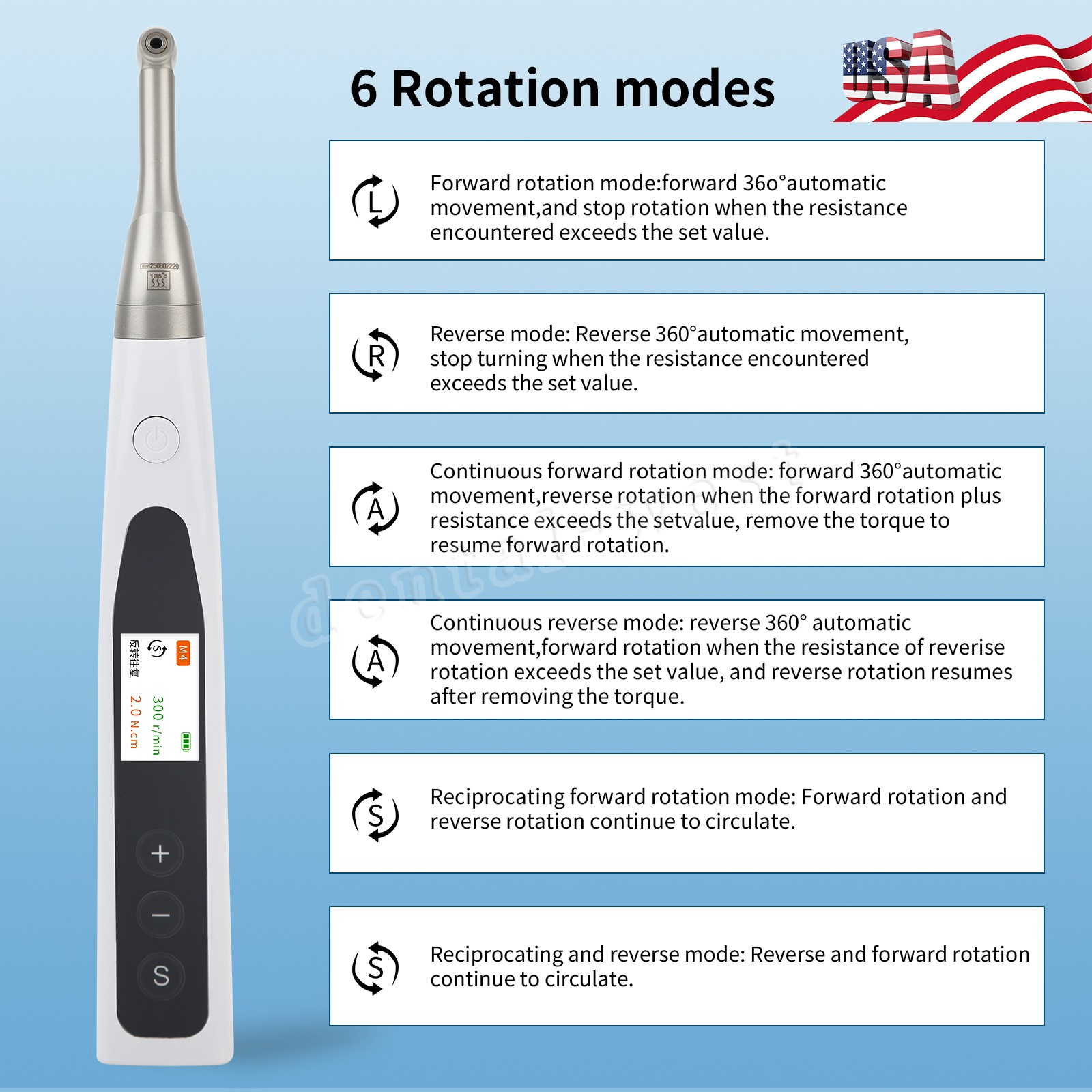 Woodpecker Style Cordless Endo Motor W/Apex Locator, Rotary & Reciprocating