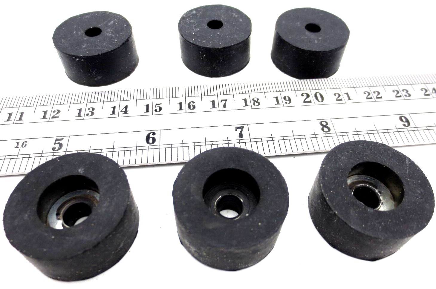 Screw on Rubber Bumper Pad Has 3/16″ Screw Hole – 1″ Pad, 1/2 Tall – Free Ship!