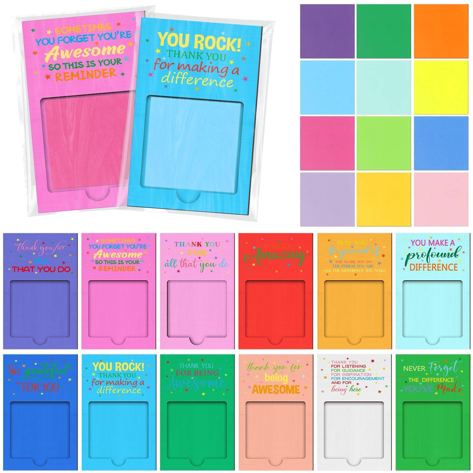 72 Pcs Teacher Appreciation Gifts – Inspirational Sticky Notes & Holder Set for