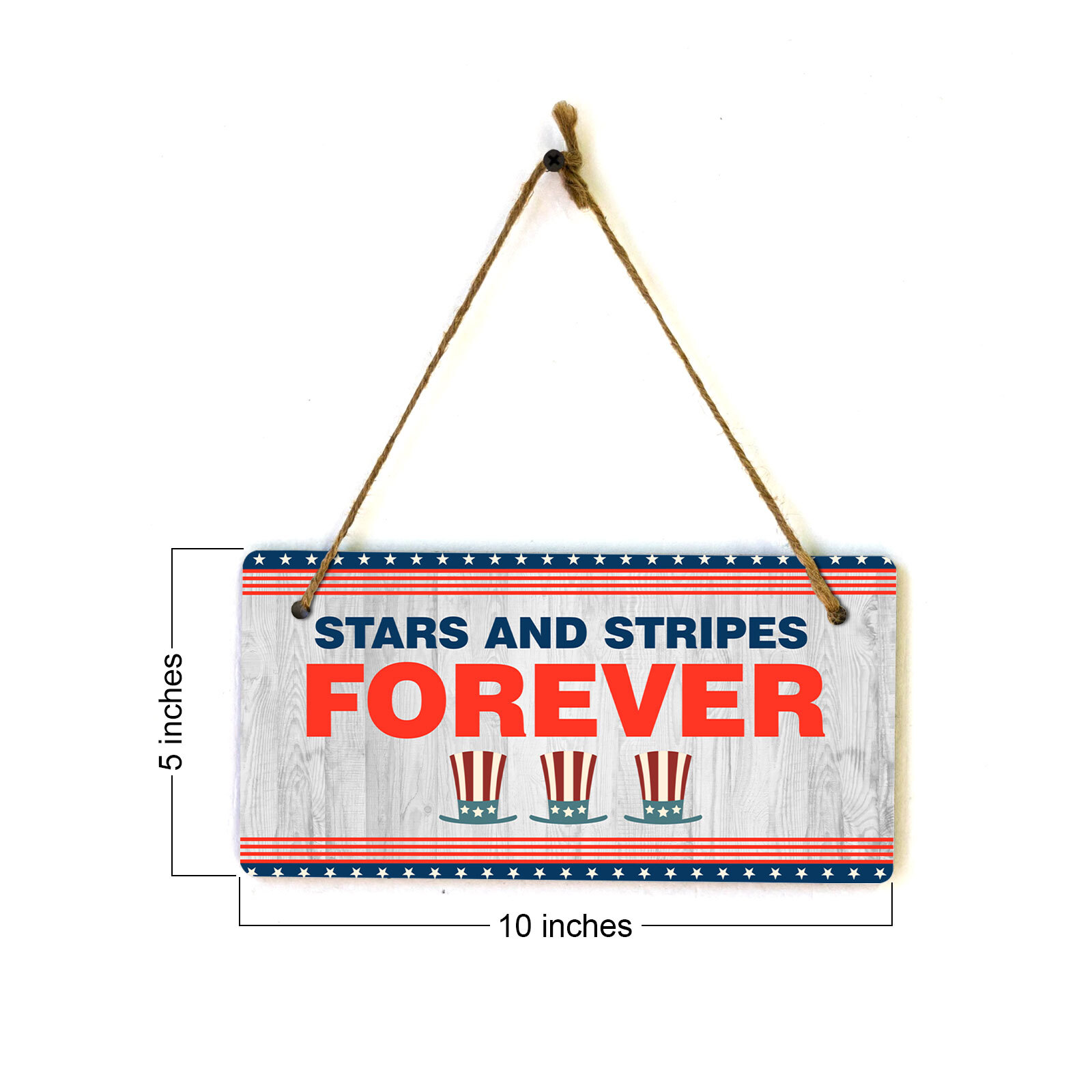 Stars And Stripes Forever 5×10 Hanging Plus Wall or Door Sign | USA Home Décor