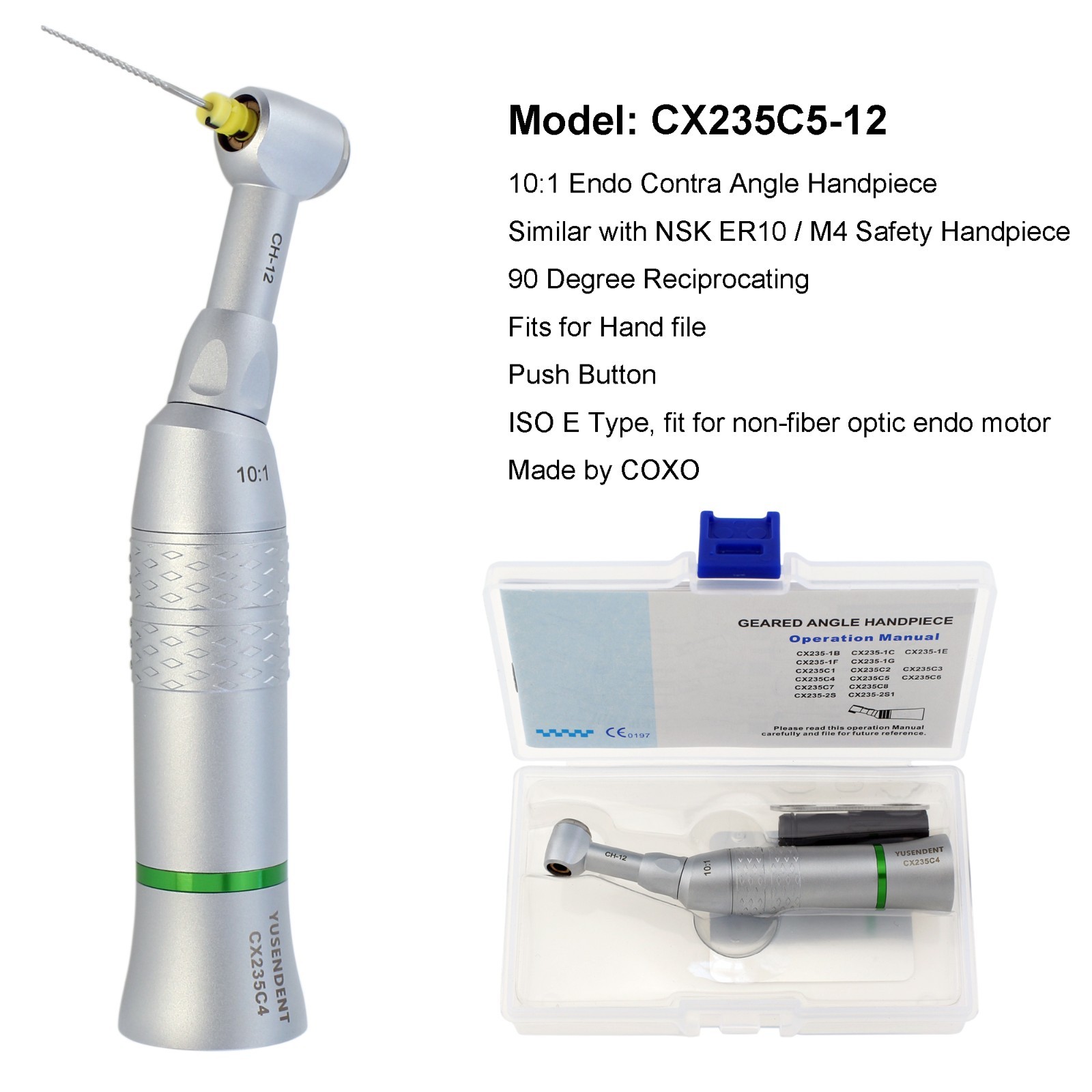 COXO Dental M4 Endo Handpiece 10:1 6:1 Contra Angle Reciprocating Endodontic NSK