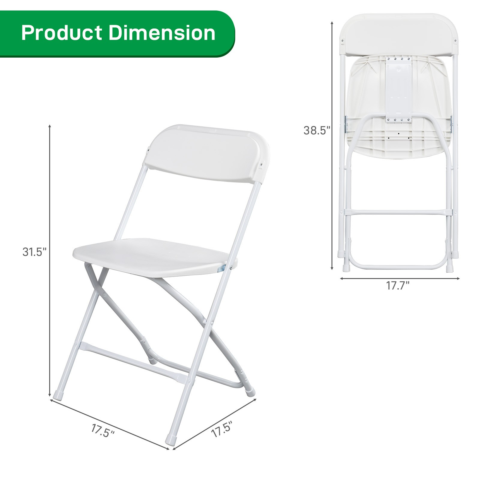 (4-10 Pack) Plastic Folding Stackable Chairs Seat Office Home Wedding Party