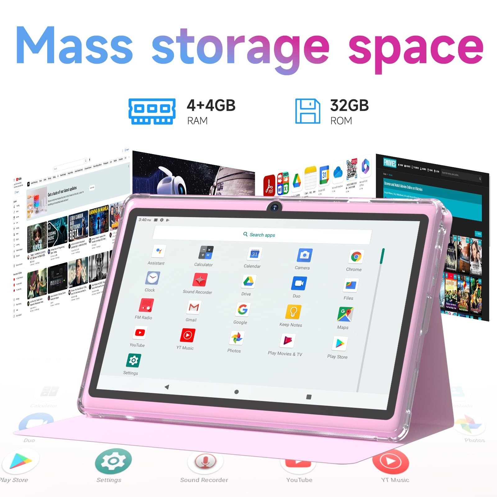 Tablet 7Inch Android 14.0 with Protective Case, 8GB(4+4GB Expand) RAM+ 32GB R…
