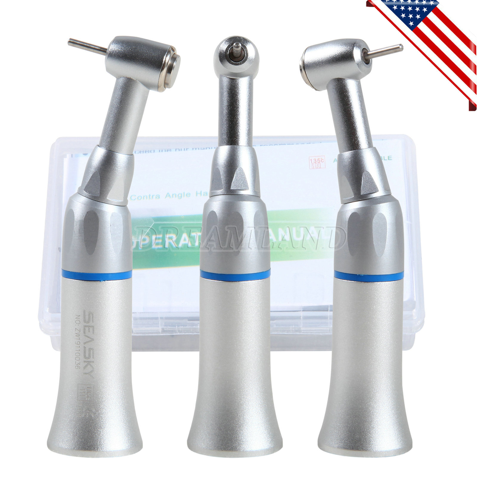 Dental Low Speed Contra Angle Handpiece Fit FG 1.6mm Burs Push Button USA