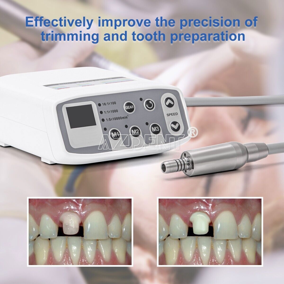 AZDENT Dental LED Brushless Electric Micro Motor/1:1 LED Inner Channel handpiece