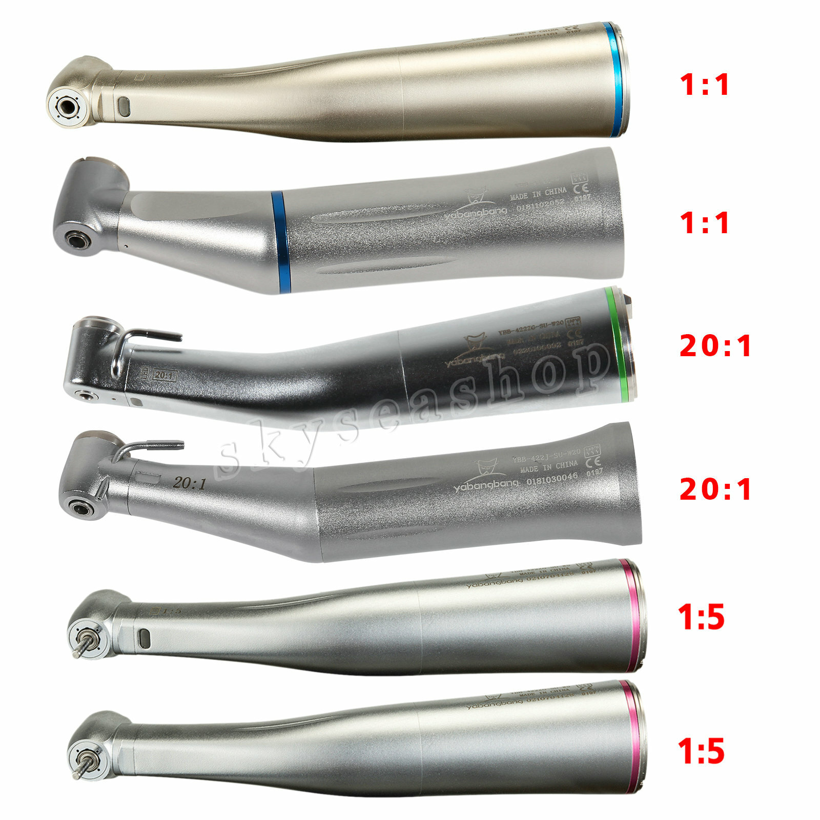 Dental 1:1 1:5 20:1 (LED Optic) Contra Angle Handpiece fit KaVo NSK Sirona bw