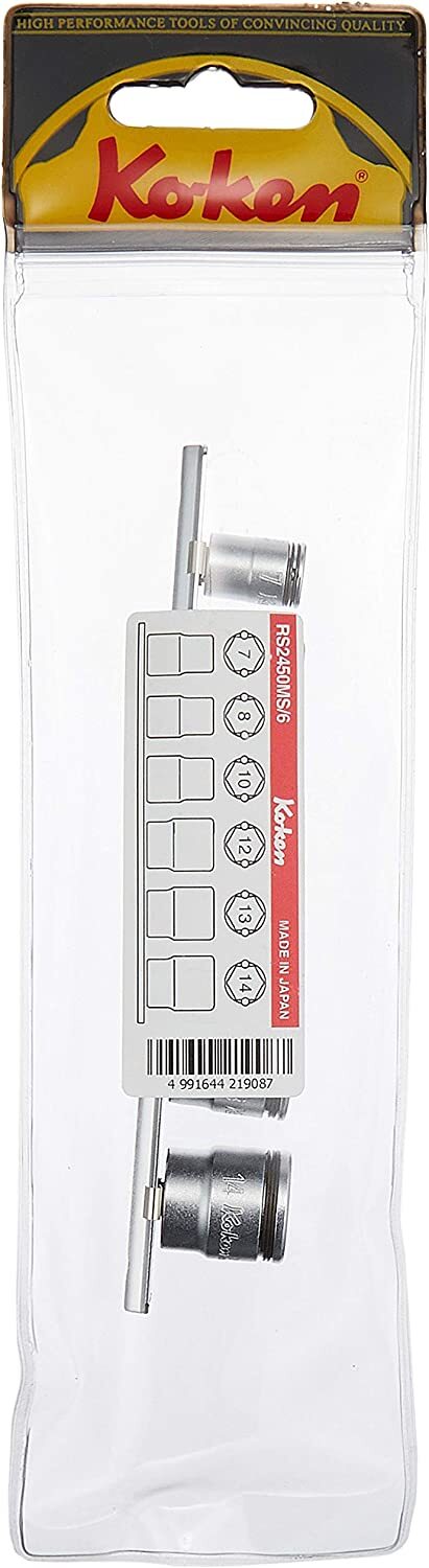 Ko-ken 1/4 “(6.35mm) SQ. Nut grip socket rail set six months set RS2450MS / 6 RS