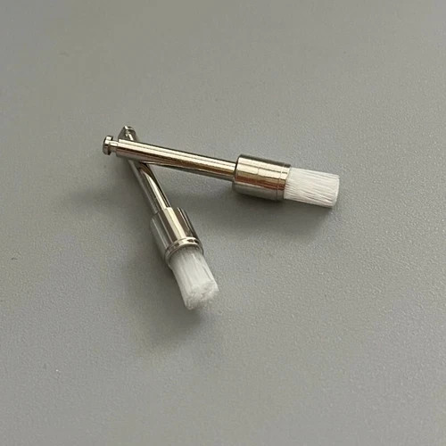 100 Pcs Dental Disposable White Nylon Polishing Flat Latch Polisher Prophy Brush