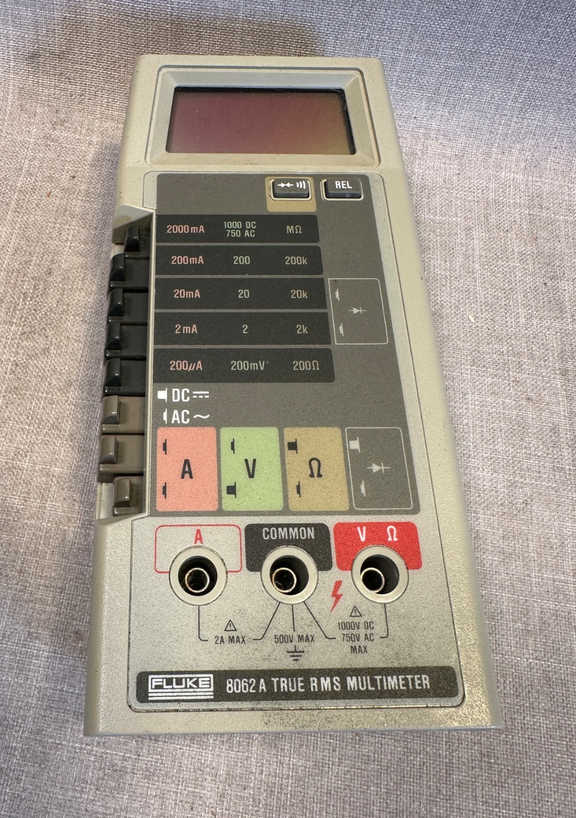 Fluke 8062A True RMS Multimeter – WORKS! – w/ Carry Case, Manual, Leads – READ!