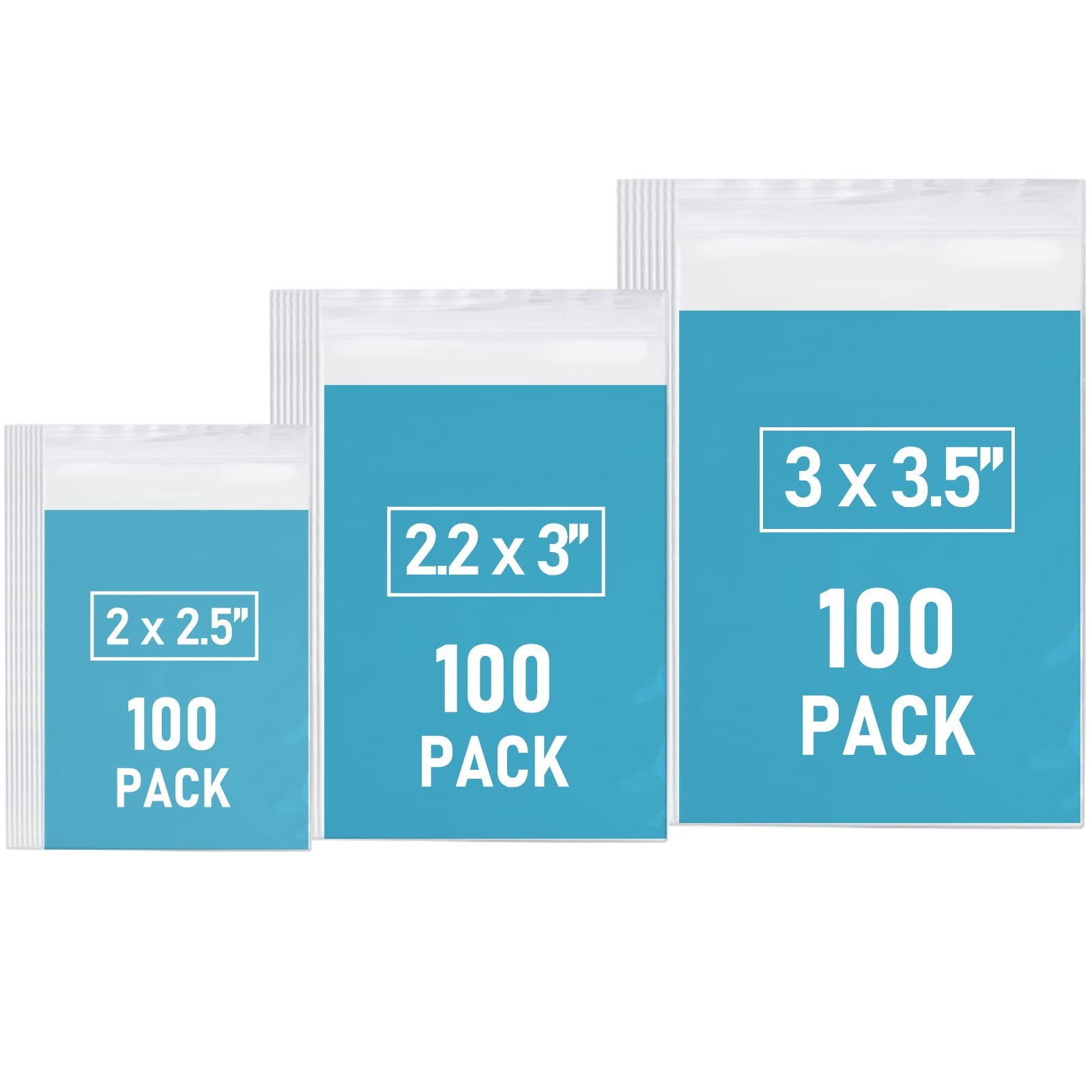 Small Plastic Bags, 300 PCS Mini Baggies, 3 Assorted Sizes, Transparent Jewel…