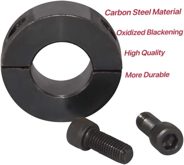 AZSSMUK Bore 1/4″ Shaft Collar Double Split Axle Clamp of 1/4″, Black