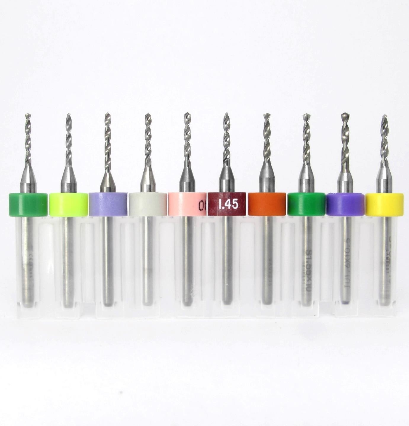 Micro PCB Drill Bits Set 1.20–1.60mm (.047–.0635″) Solid Carbide 1/8″ Shank CNC