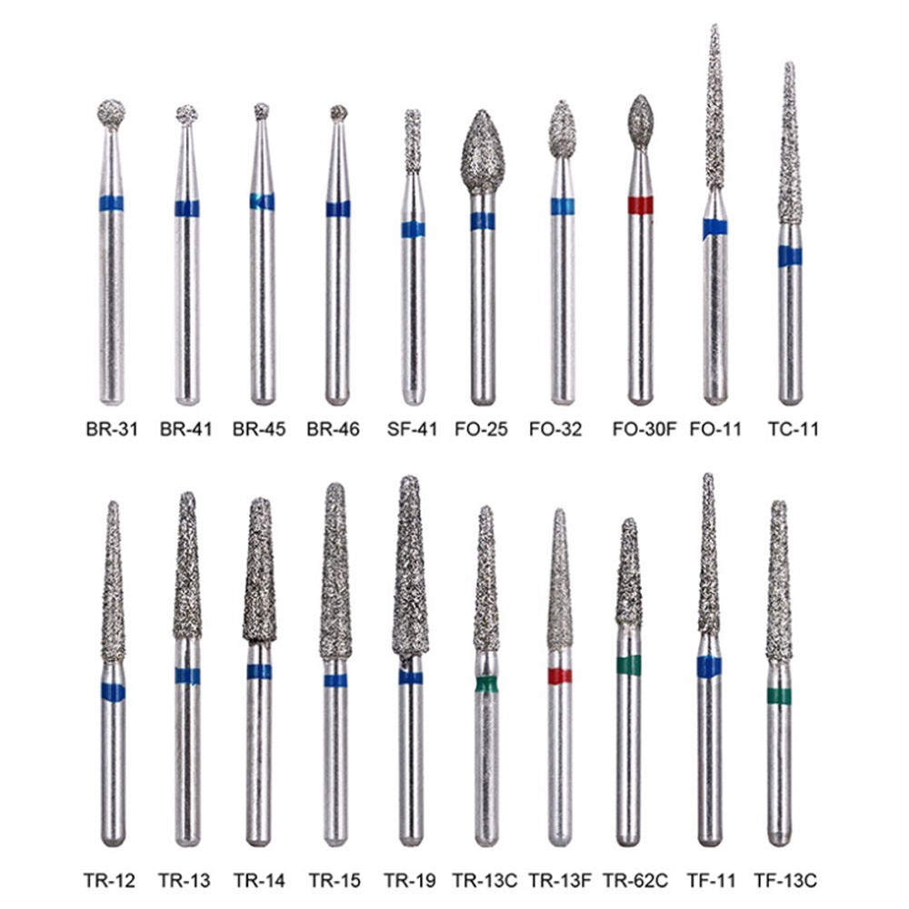 100 Pcs Dental Diamond Burs SR-11EF FG 1.6mm for High Speed Handpiece 10Pcs/Pack