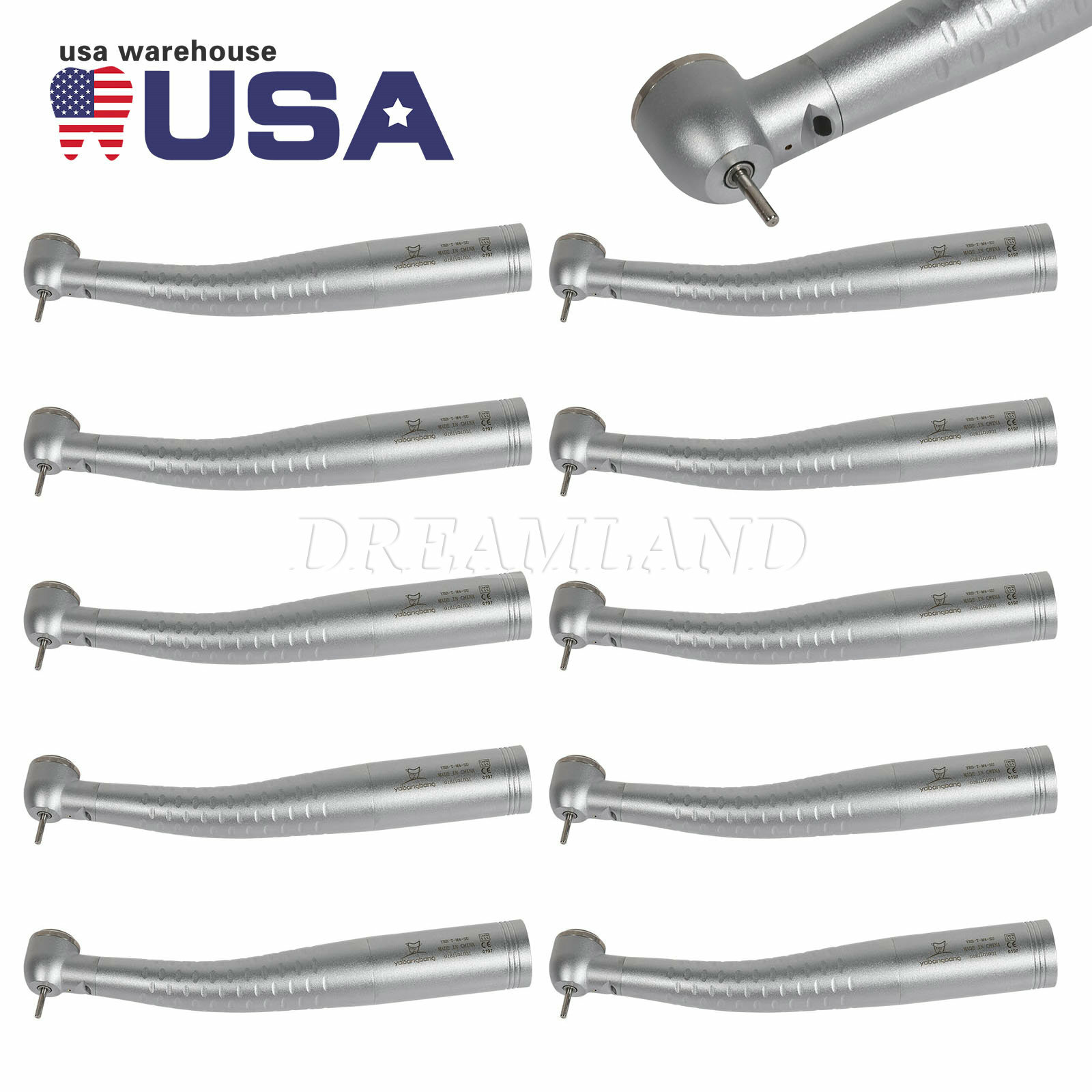 10 Dental Fiber Optic High Speed Handpiece fit Kav Quick Coupler FG1.60mm axz