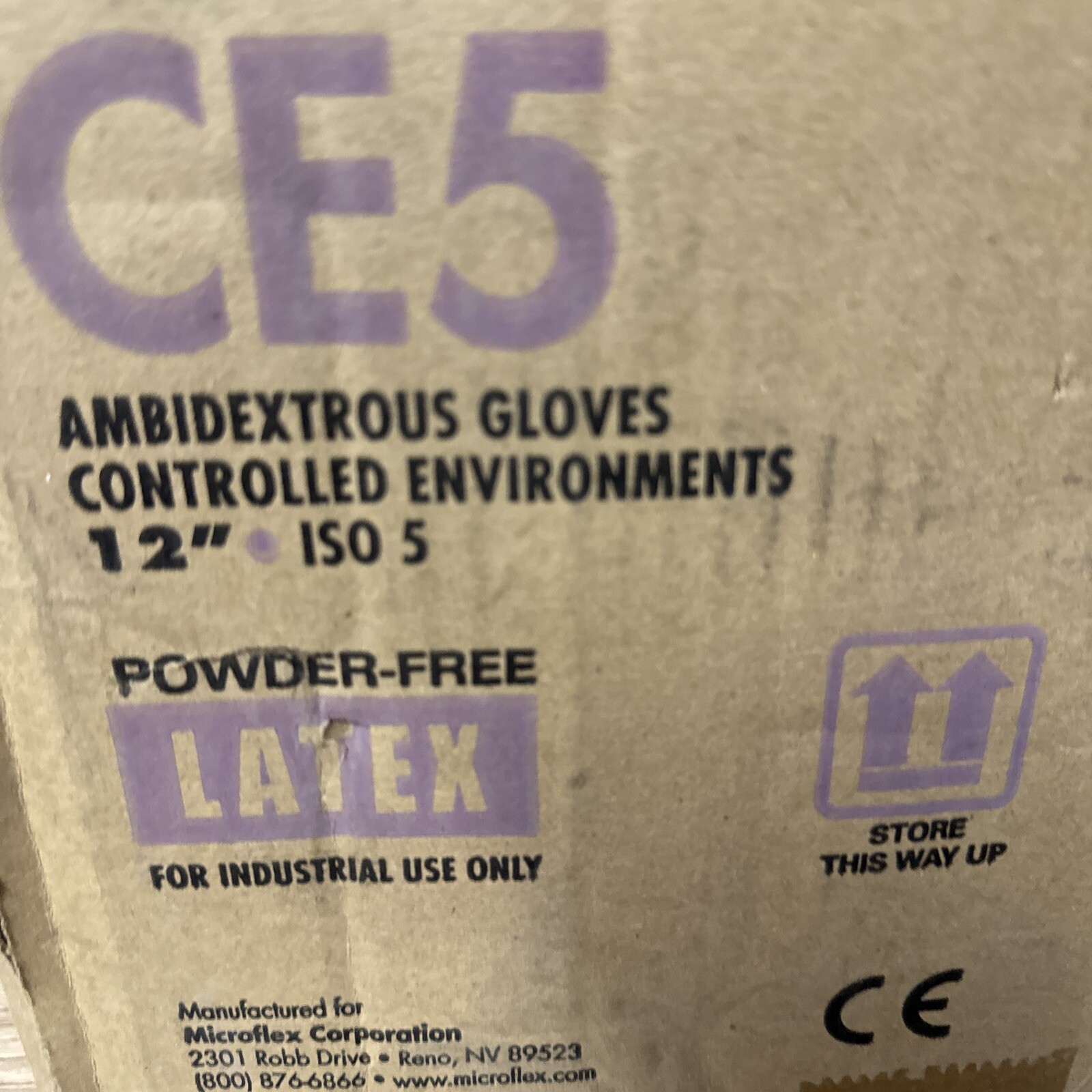 Microflex CE5-512-XL Ambidextrous Latex Gloves 12″ ISO5 size XL Extra large