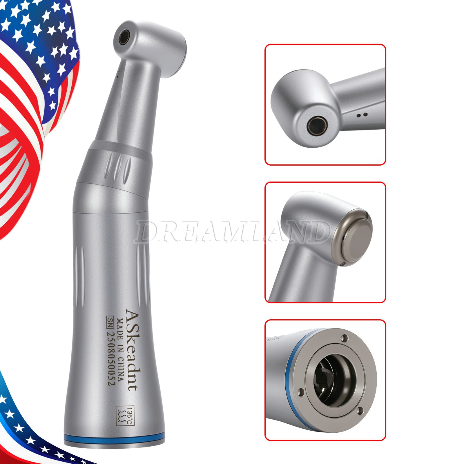 ASkeadnt Low Speed Handpiece 1:1 Inner Channel Contra Angle Max40, 000rpm