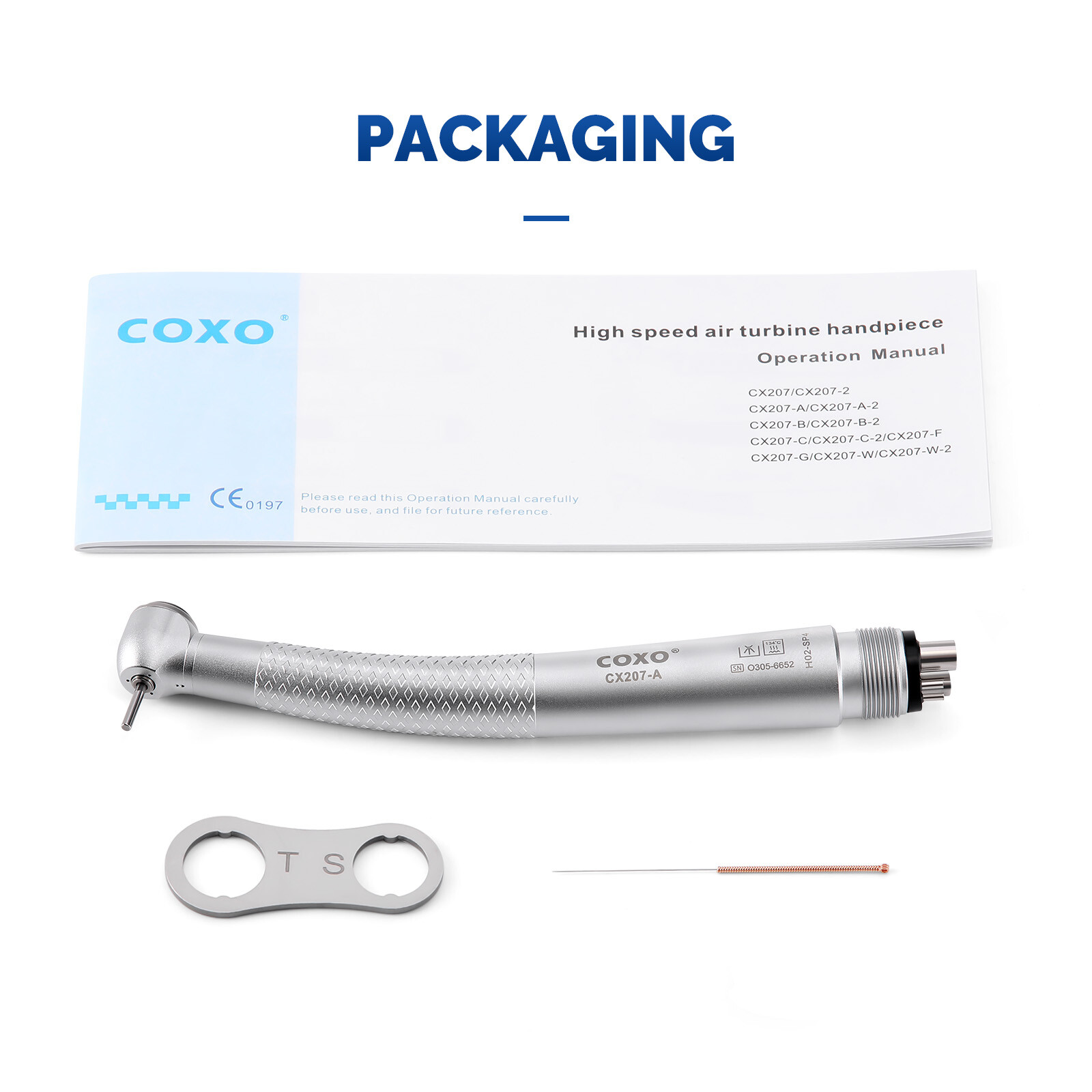 COXO CX207-A Dental Fiber Optic High Speed Handpiece Air Turbine Anti-retraction