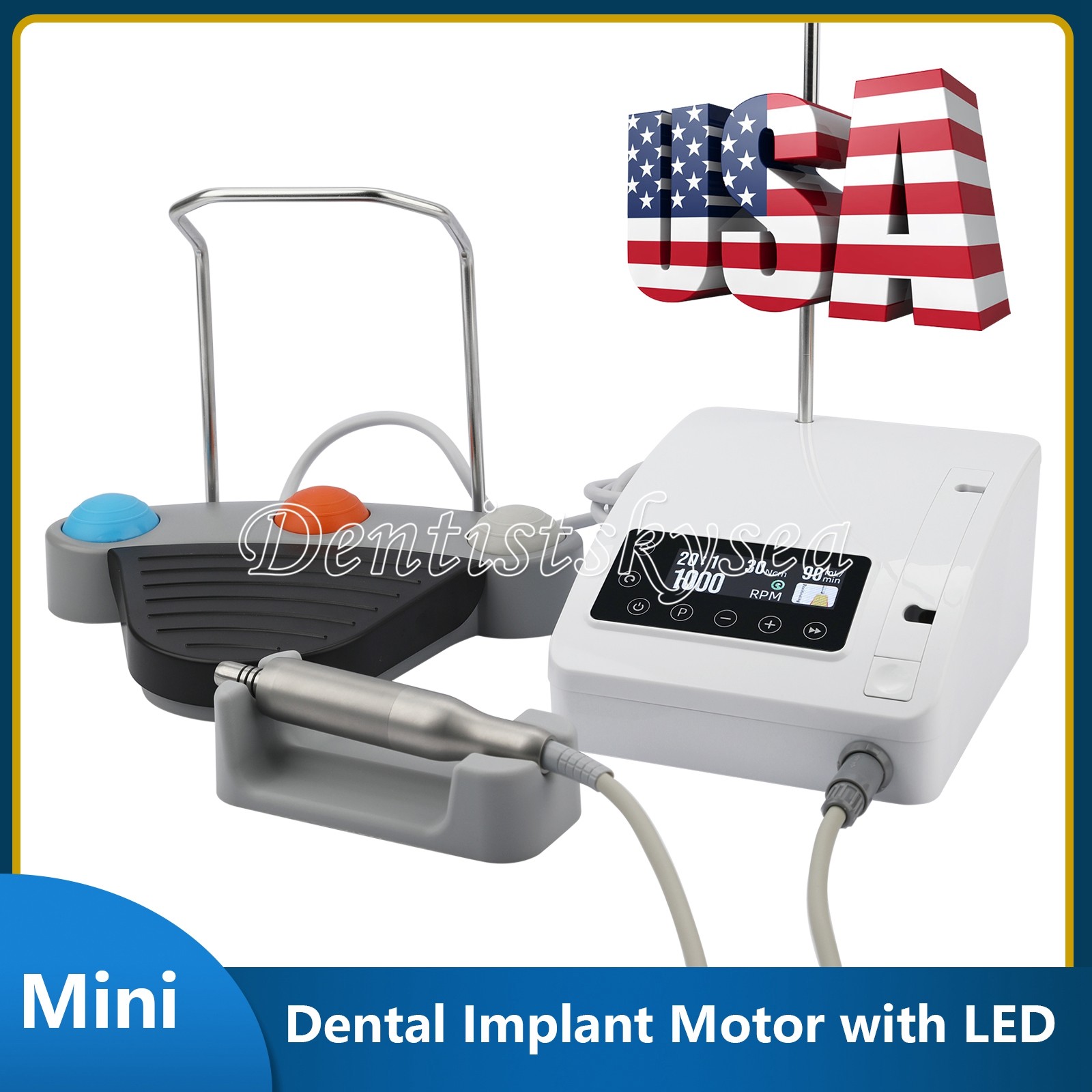 Dental Brushless Implant Motor System Surgical 1:1 LED Contra Angle Handpiece DT
