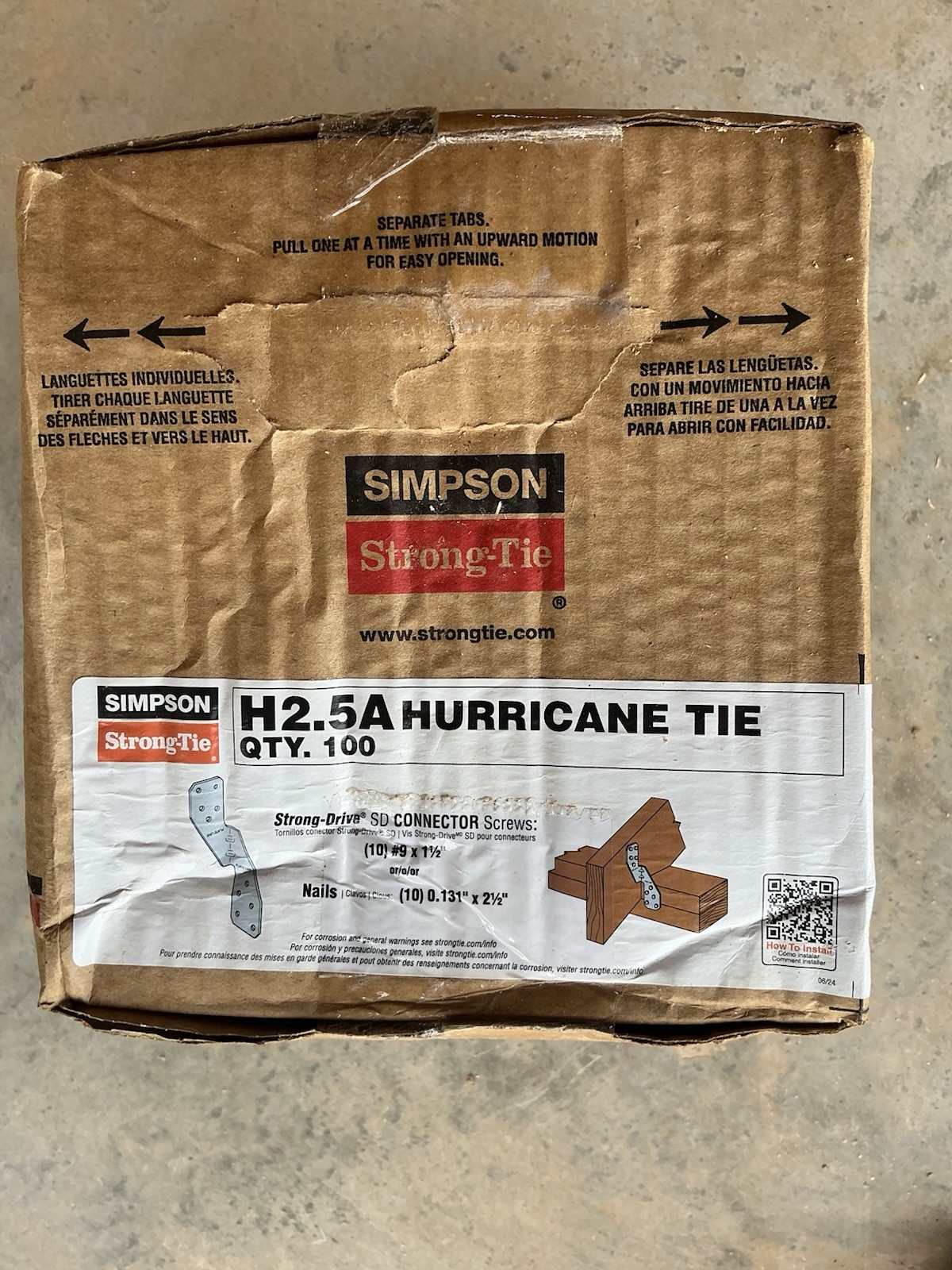 (100 Count) Simpson Strong-Tie H2.5A Hurricane Tie