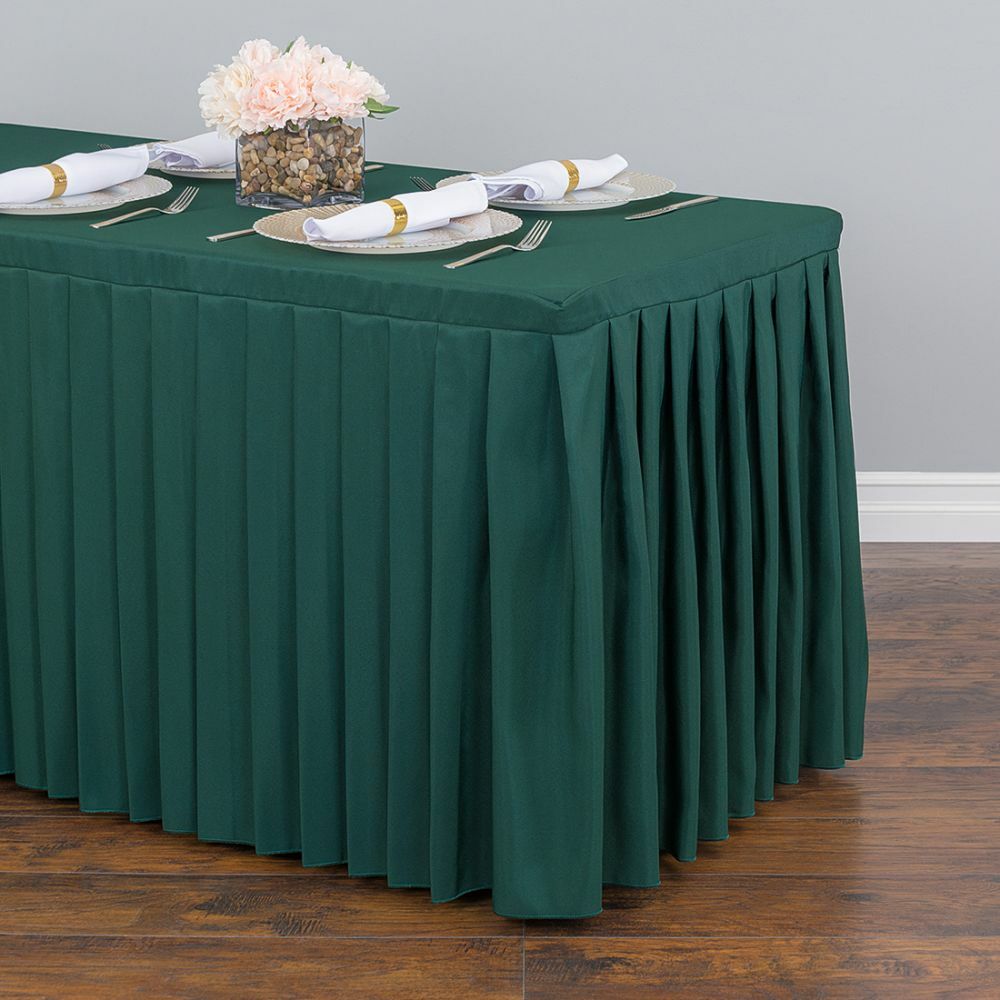 4/ 6/ 8 ft. Fitted Poly Table Skirt for Banquet Table Wedding Event Catering