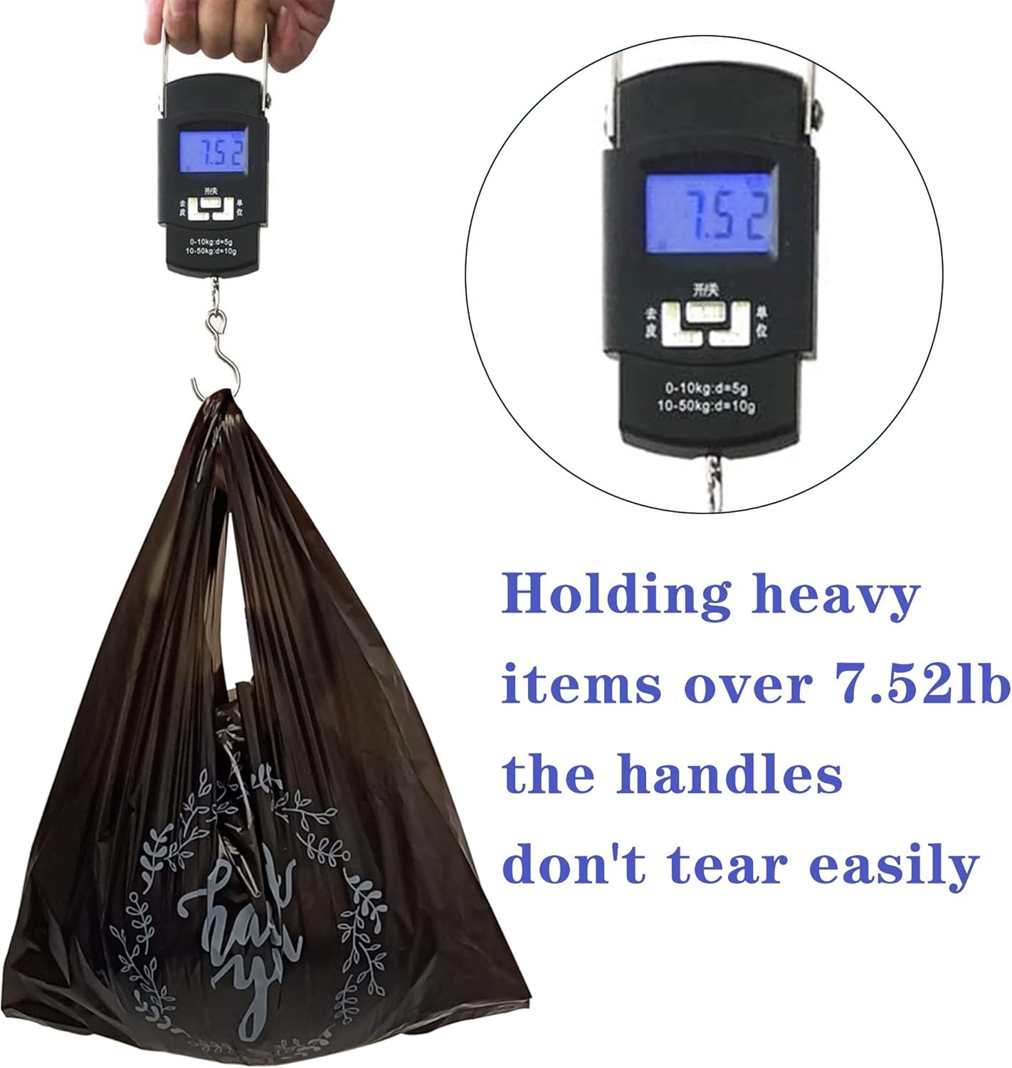 TOSPARTY 100PCS Black Thank You T-Shirt Bags Plastic Bulk T-shirt
