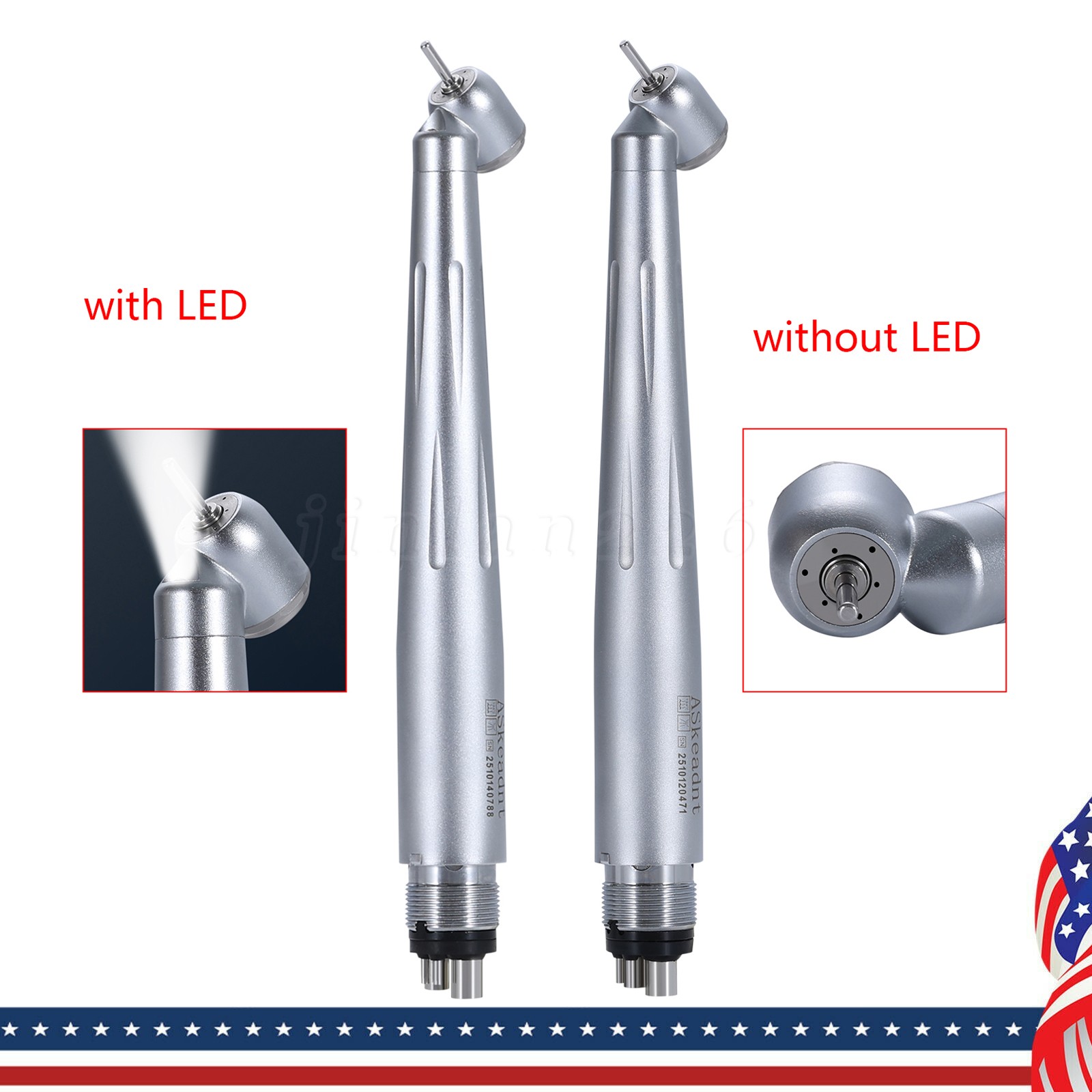 NSK Style Turbina Dental Handpiece High Speed PANA-MAX Turbine 45° /LED 4Hole