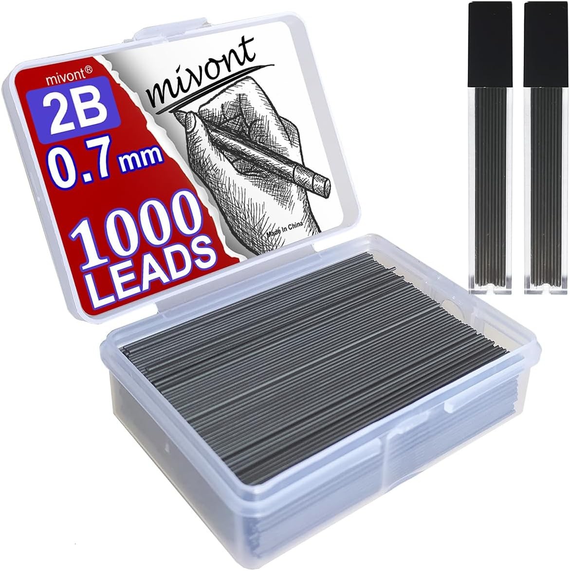 1000 Pieces 0.7mm Lead Refills Graphite Mechanical Pencil Lead – Strong 2B,