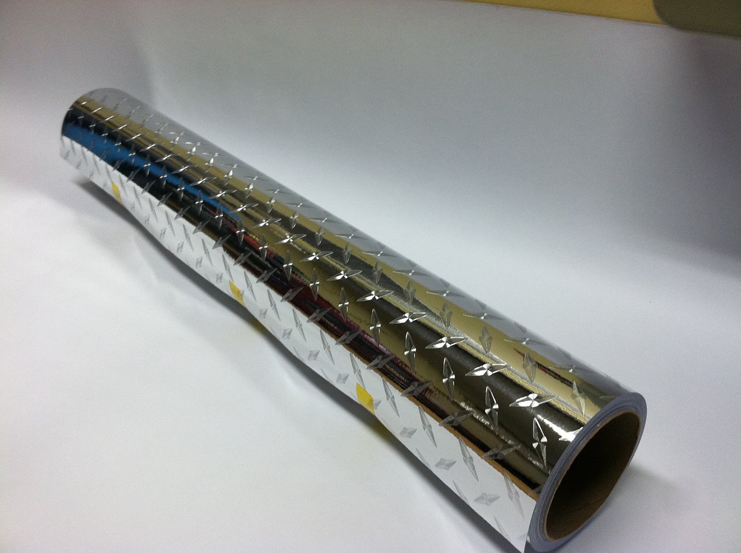 Diamond Plate Classic Sign Vinyl, 24″x 10 Feet, Sticky Flat Plastic, Ships Free