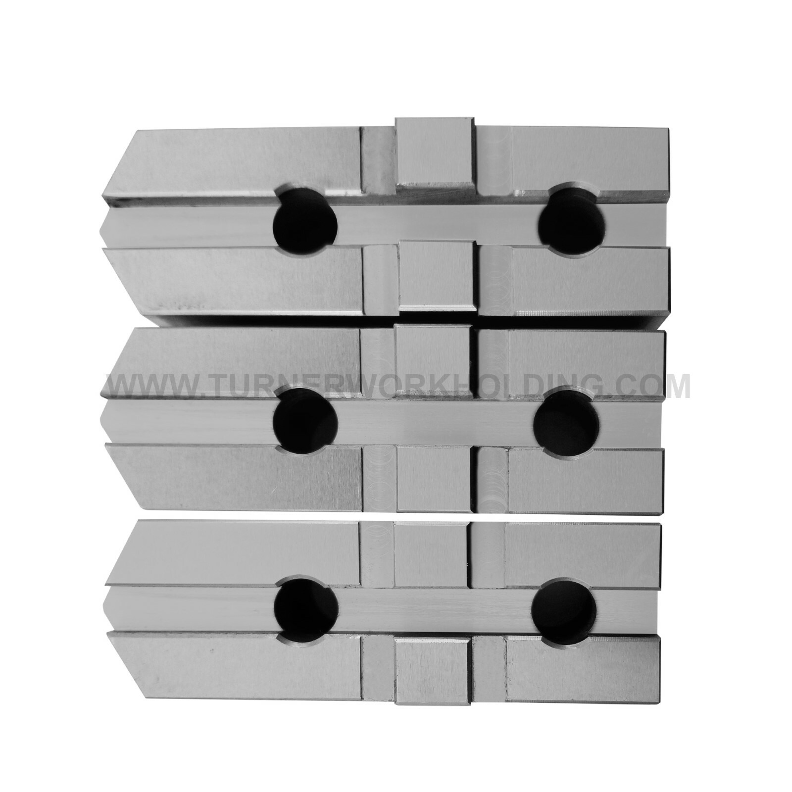 AMERICAN STANDARD ALUMINUM SOFT JAWS FOR TONGUE & GROOVE 6″ CHUCK 1.5″ HT (3 PC)