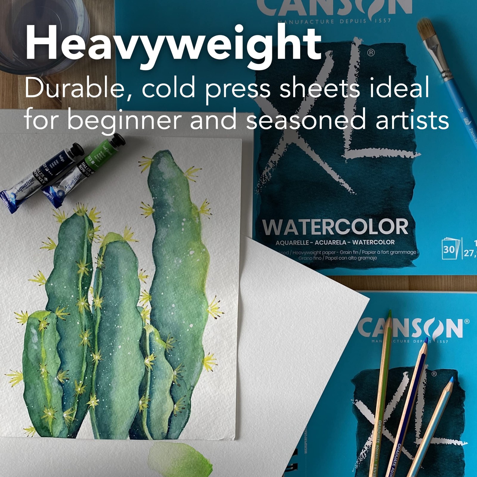 Canson XL Watercolor Pad, 140lb, Wire Bound, 36 Sheets, 9 by 12 Inches 9×12