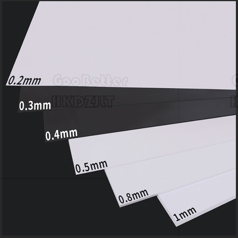 PVC Plastic Sheet Thin Slice White Black Thick 0.2 mm 0.3 mm – 2 mm A3 A4 A5