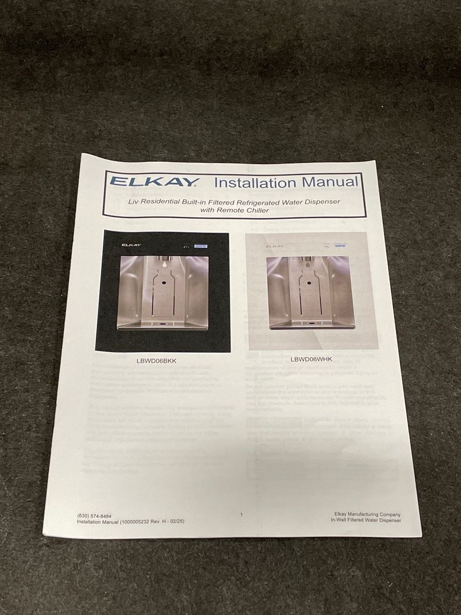 ELKAY LBWD06B Liv Built-In Filtered Water Dispenser LBWD06BKK*