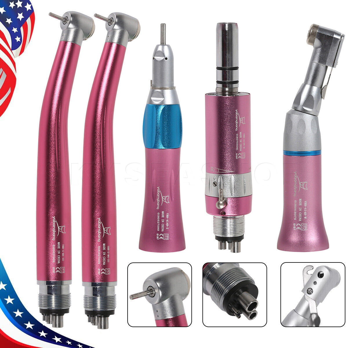 Dental Air Turbine Kit PANA-MAX High Speed Handpiece / EX-203C Low Speed Set 4H