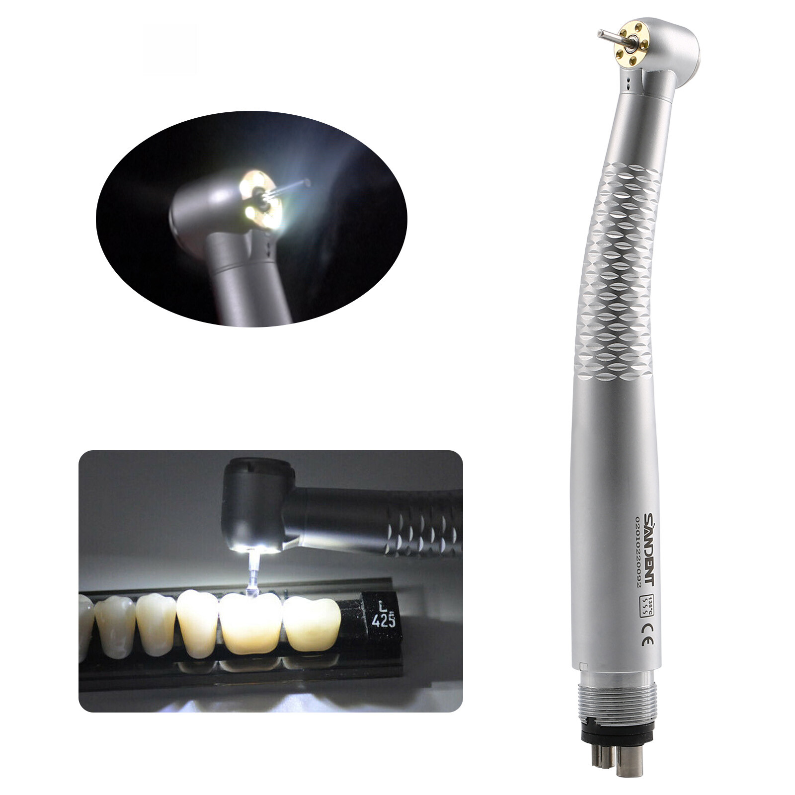SANDENT Dental 5 LED High Speed Handpiece Single Water Spray 2/4 Hole / Rotor