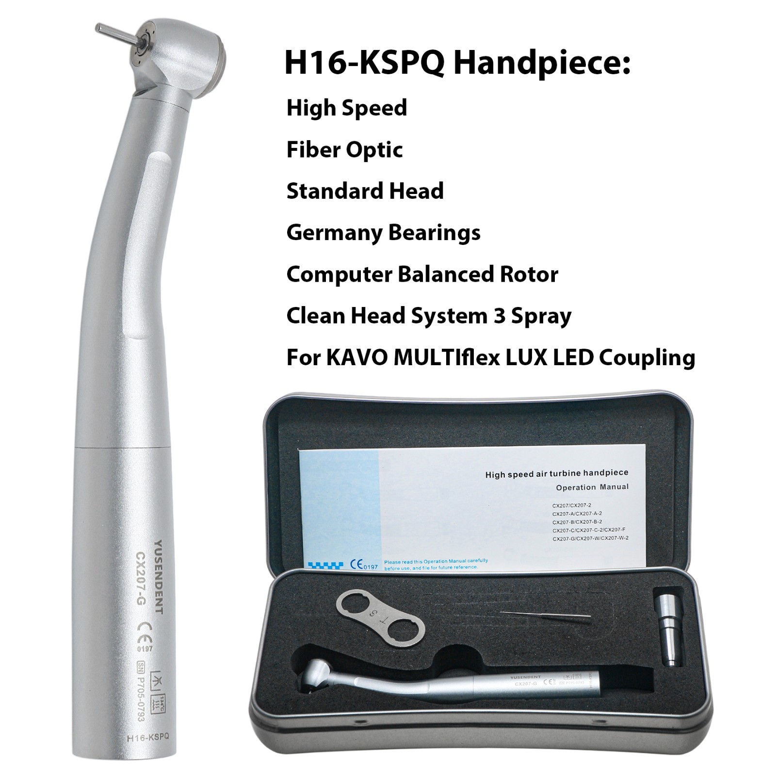 US COXO Dental High Speed Fiber Optic Air Turbine Handpiece fit Kavo Multiflex
