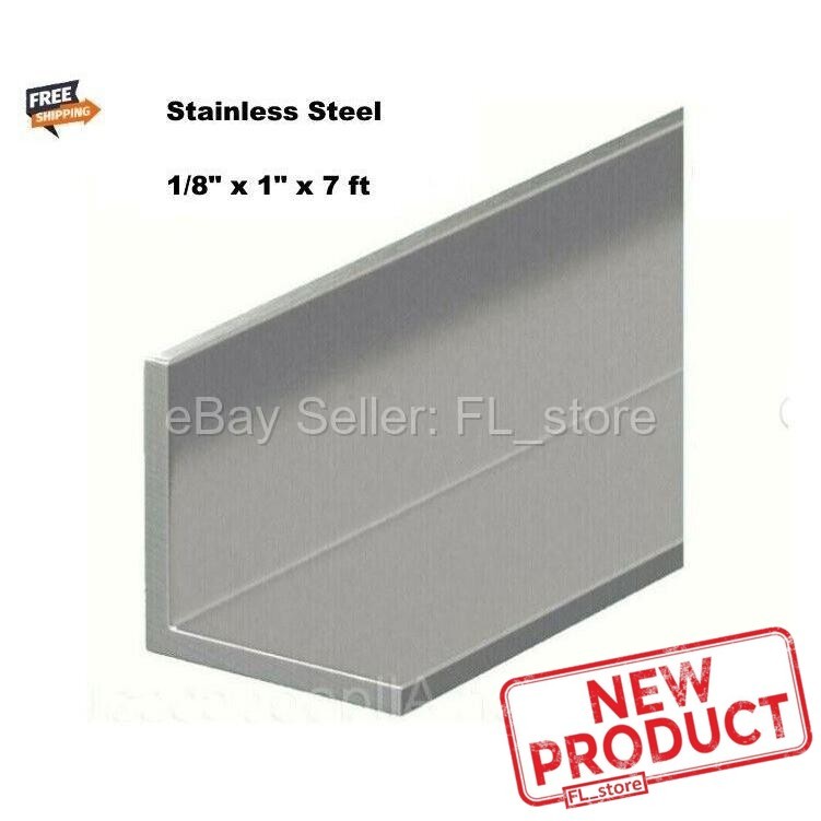 Stainless Steel Angle Iron 1/8″ x 1″ x 7 Ft 90 Degree Hot Rolled 304 Mill Finish