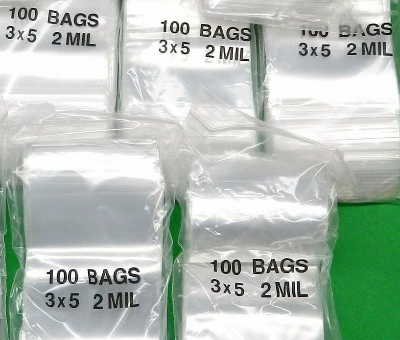 3×5 Clear Bags 2Mil Baggies 500 Resealable Squeeze Top Seal 3″ x 5″ Bags