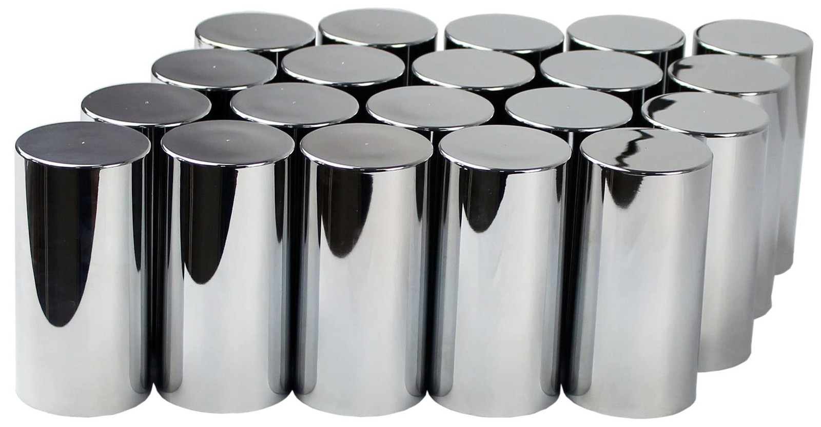 33mm Chrome ABS Plastic Cylindrical Screw on Lug Nut Covers Caps for Semi Tru…